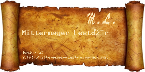 Mittermayer Lestár névjegykártya